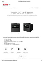 Load image into Gallery viewer, Canon ImageCLASS MF 269DW Multi Function Laser Monochrome Printer