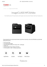 Load image into Gallery viewer, Canon ImageCLASS MF 264DW Multi Function Laser Monochrome Printer (Black)