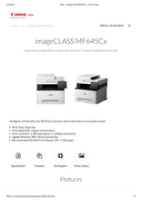 Load image into Gallery viewer, Canon Image Class MF 645CX Multi Function Laser Colour Printer with FAX and DADF