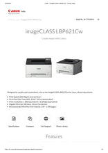Load image into Gallery viewer, Canon imageCLASS LBP 621CW Single Function Laser Colour Printer