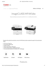 Load image into Gallery viewer, Canon ImageCLASS MF 445dw - All in One, Wireless, Mobile Ready Duplex Laser Printer
