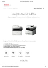 Load image into Gallery viewer, Canon Image Class MF 645CX Multi Function Laser Colour Printer with FAX and DADF
