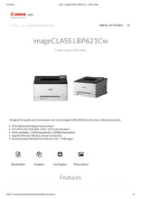 Load image into Gallery viewer, Canon imageCLASS LBP 621CW Single Function Laser Colour Printer
