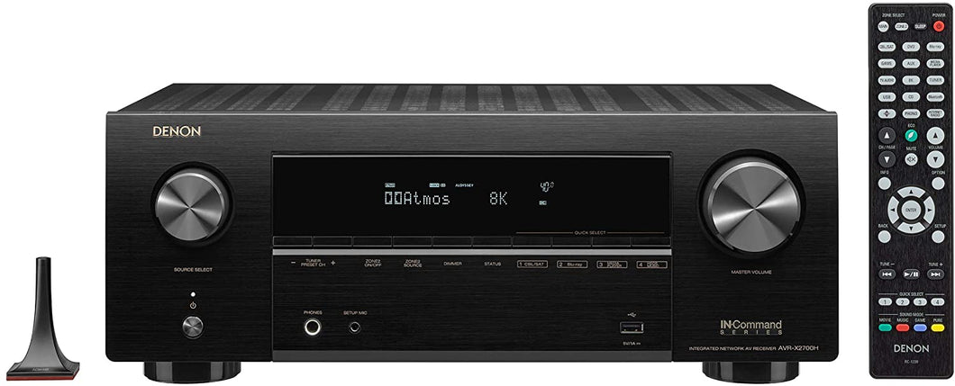 Denon AVR-X2700H with 7.2ch 8K AV Receiver with 3D Audio, HEOS Built-in and Voice Control