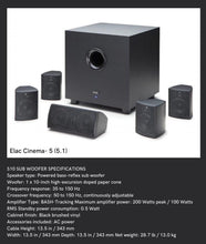 Load image into Gallery viewer, ELAC CINEMA 5 (5.1) ~ Home Theater System
